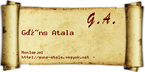 Güns Atala névjegykártya